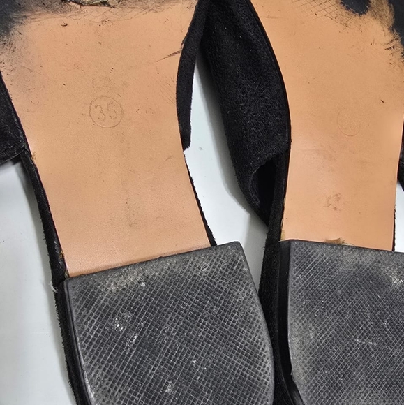 Balenciaga BB Velvet Slingback Pointy Toe Black Flats - Picture 7 of 10